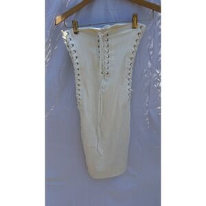 Hot & Delicious White Corset Lace-Up Mini Dress Women's Size S